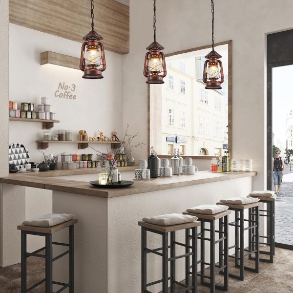custom wholesale noxarte vintage pendant light lantern ceiling light fixture with glass shade adjustable chain for kitchen island farmhouse loft porch width 7 inch x height 15 inch oem/odm services