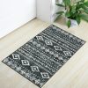 global sourcing lahome boho moroccan throw rug,washable black white 2x3 entryway rug non slip,low-pile soft bath mat rustic tribal kitchen farmhouse rugs for entry front door (2x3ft) oem/odm services