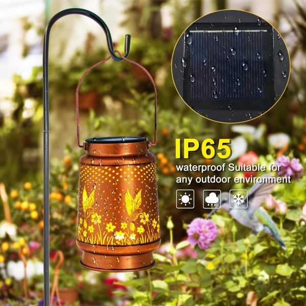 custom wholesale hummingbird solar lantern outdoor hanging, metal bird decor waterproof led decorative light for garden patio yard lawn backyard front porch, christmas thanksgiving birthday gifts for women mom grandma oem/odm services