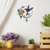 factory direct zoihet round metal bird wall art decor - hummingbird wall art silhouette for your patio, garden, and fence art decor, bird wall silhouette indoor and outdoor hanging (yellow) volume discount