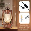 custom wholesale noxarte rustic lantern table lamp plug-in old fashioned night light perfect for bedroom living room h15 inch x w7 inch oem/odm services
