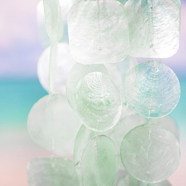 producer to buyer solange & frances wind chimes for outside – gifts for mom, ideal gifts for women who have everything, turquoise capiz shell windchimes, gardening gifts for grandma, indoor decor discounted pricing