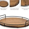 wholesale direct decorative wooden tray - beautiful coffee table tray that enhances any kitchen or living room - the perfect 11" round centerpiece for your seasonal home decorations bulk purchase at factory prices