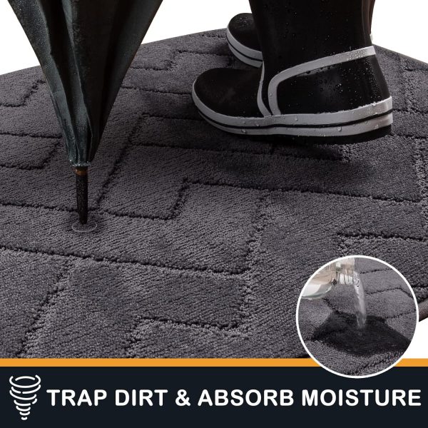 global sourcing purrugs dirt trapper door mat 20" x 31.5", non-slip machine washable entry rug, shoe scraper, dog door mat, super absorbent welcome mat for front & back door, muddy wet shoes & paws oem/odm services