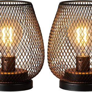 custom wholesale needomo 2 pack battery operated lamp outdoor table lantern, led table lantern with timer mode, vintage decorative lights cordless lamp indoor outdoor patio bedroom living room with led bulb oem/odm services