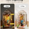 supplier direct rolife book nook kit wooden bookcase 9.5" garden house miniature kit with led decorative bookends, 3d puzzles for adults craft hobby for girls boys adults wholesale prices