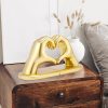 supplier direct book ends heart design, gold bookends for shelves, non-skid book end, heavy duty resin book stopper for books, decorative holder 10.43 x 3.93 x 5.51’’, gold wholesale prices