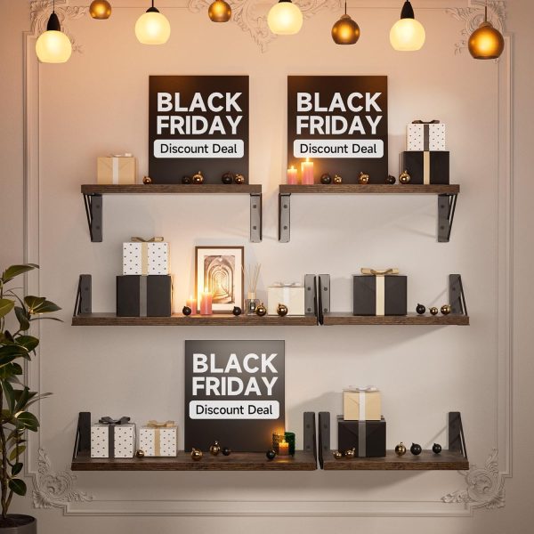 bulk purchase bayka wall shelves for bedroom decor, floating wall shelves for living room kitchen storage, wall mounted rustic wood floating shelves for kids books, small shelf for bathroom(rustic brown，set of 3) trade price