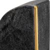 supplier direct creative co-op boho arched semicircle marble brass detail, set of 2, black bookend wholesale prices