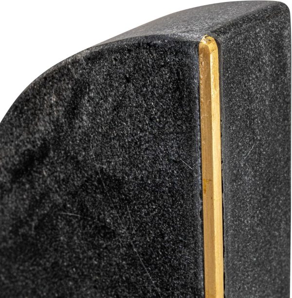 supplier direct creative co-op boho arched semicircle marble brass detail, set of 2, black bookend wholesale prices