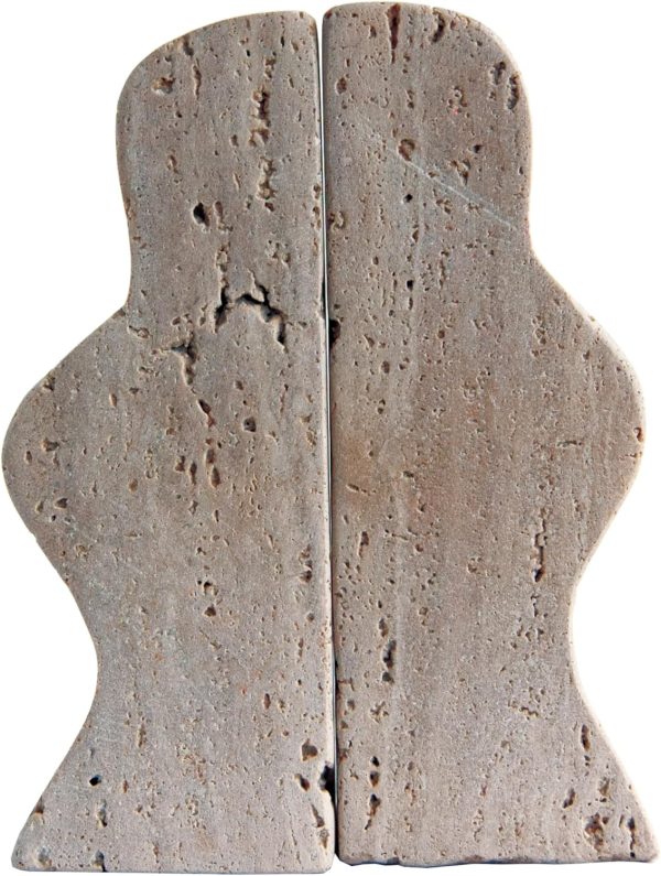 supplier direct creative co-op decorative travertine wave bookends, natural, set of 2 wholesale prices