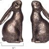 supplier direct creative co-op decorative resin rabbit bookends, bronze, set of 2 wholesale prices