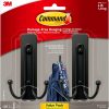 competitive pricing command large matte black double hooks, 2 hooks and 2 command strips, damage free hanging wall hooks with adhesive strips, coat hooks for hanging christmas decorations, holds up to 4 lb one-stop wholesale