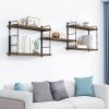 bulk purchase wall mounted floating shelves - rustic wall decor wood shelves for bedroom, living room, bathroom and kitchen storage, easy installation hanging shelves (5, brown) trade price