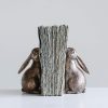 supplier direct creative co-op decorative resin rabbit bookends, bronze, set of 2 wholesale prices