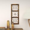 bulk purchase deco 79 wood scroll home wall decor window inspired wall sculpture with metal scrollwork relief, wall art 14" x 1" x 36", brown trade price