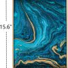 wholesale direct maoname plastic decorative tray, marbling tray with handles, rectangular coffee table tray, serving tray for ottoman, bathroom, 15.7” x 11.8”, blue bulk purchase at factory prices