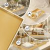 wholesale direct maoname gold decorative tray for coffee table, modern serving tray with handles, plastic ottoman tray, bathroom decor, 15.8" l x 10.2" w x 1.4" h bulk purchase at factory prices