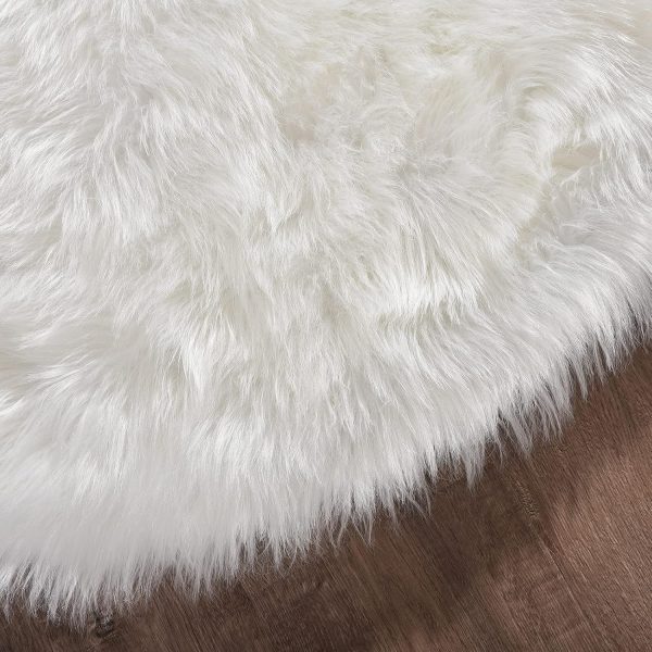 global sourcing goolela faux fur rug throw small white 2x3 sheep skin fluffy washable rug for bedroom dorm bedside rug luxury room decor, rectangle oem/odm services