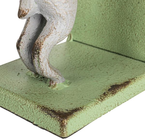 supplier direct creative co-op decorative 2-tone cast metal rabbit bookends, green and grey, set of 2 wholesale prices