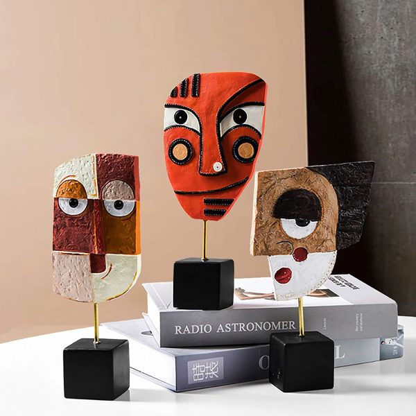 dropship from factory wink - handcrafted statues resin abstract sculpture for home decor modern,african art tribal figurines decorations items accents influencer picks for bookshelf,tv stand,living room,nightstand mass production supply