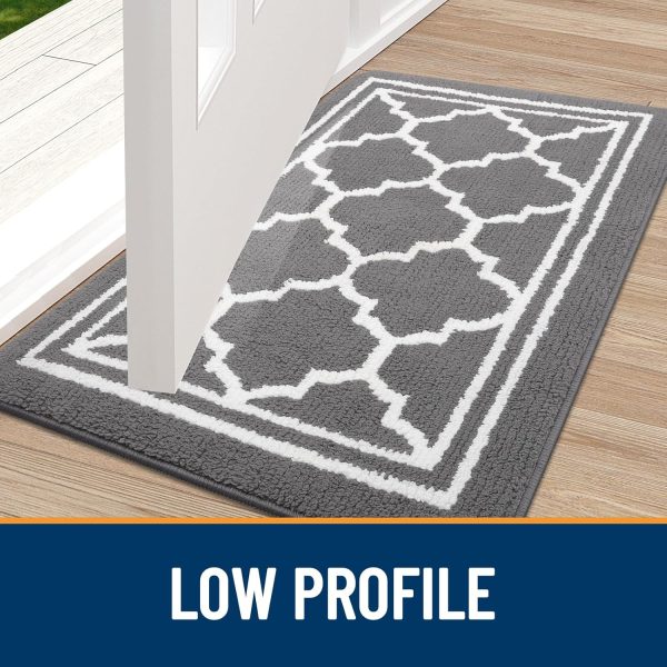 global sourcing buganda indoor door mat, resist dirt and absorbent entrance mat, anti-slip, low profile inside floor mat doormat for entryway (32x20 inches, grey) oem/odm services