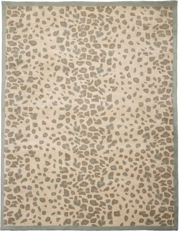 manufacturer direct 7'8''x10' modern leopard print tan wool and bamboo silk oriental rug multi sizes hand tufted for living room, bedroom, dining room, kitchen, hallway carpet trade price
