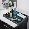 wholesale direct maoname plastic decorative tray, marbling tray with handles, rectangular coffee table tray, serving tray for ottoman, bathroom, 15.7” x 11.8”, blue bulk purchase at factory prices