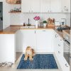 global sourcing lahome moroccan indoor rugs for entryway - 2x3 area rug non-slip backing washable inside door mats low-profile throw soft rugs for bathroom, geometric print distressed blue rug for kitchen bedside oem/odm services