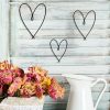 factory direct 4 pieces metal heart wall art décor, love heart wall decoration sign metal wall ornaments for valentine's day bedroom living room decoration (black) volume discount