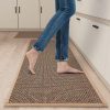 manufacturer direct kitchen mat set of 2 pcs, cushioned non slip rugs for kitchen floor, absorbent runner comfort standing mats washable for kitchen, office, home (brown, 17.3"x47"+17.3"x30") trade price