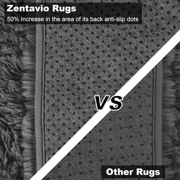 global sourcing zentavio 2x3 rug bedside dorm area rug college essentials non slip grey small carpets for bedroom anti slip fluffy gray living room rugs home decor aesthetic nursery oem/odm services