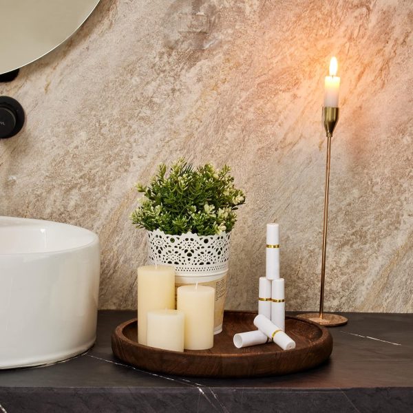 wholesale direct yangbaga 11.8in wooden decorative serving tray coffee table tray rustic round,easter tray ottoman centerpiece candle holder trays ，farmhouse tray for kitchen countertop& home decor &coffee table bulk purchase at factory prices