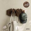 competitive pricing umbra picket wall-mounted coat rack rail hook with 5 retractable wood pegs – modern, space-saving storage organizer, walnut one-stop wholesale