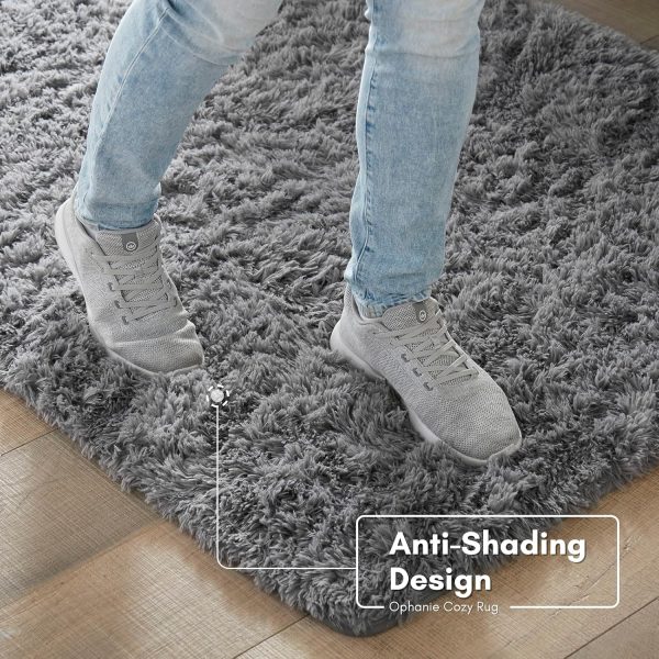 global sourcing ophanie upgrade 4x6 rugs for bedroom, grey, fluffy shaggy soft area rug, gray non-slip indoor floor carpet for living room, kids baby boys teen dorm home decor aesthetic, nursery, rug oem/odm services