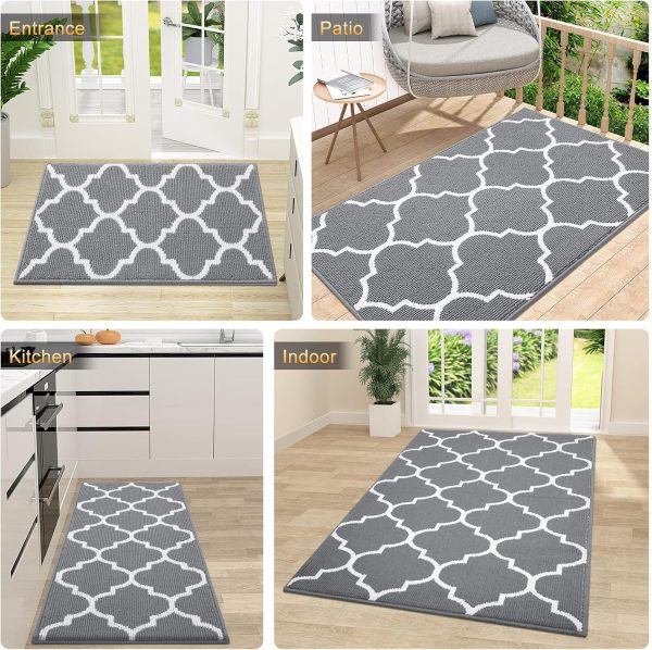 global sourcing olanly indoor door mat, 32x20, non-slip absorbent resist dirt entrance mat, washable low-profile inside floor mat doormats for entryway, grey oem/odm services