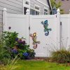 factory direct hongland metal gecko wall art 2 pack 15 inch lizard outdoor decor hanging glass sculpture decoration for garden fence home volume discount