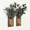 bulk purchase 2 pack wood wall sconces farmhouse decor, wall planters for indoor plants, wood glass rustic wall decor for living room, farmhouse wall hanging glass wall vase sconces (brown) trade price