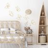 factory direct hotop 6 pieces metal butterfly wall decor metal wall art heart hanging decorations wire flowers decor wall decals for kitchen bathroom indoor outdoor wedding birthday party (gold,butterfly) volume discount