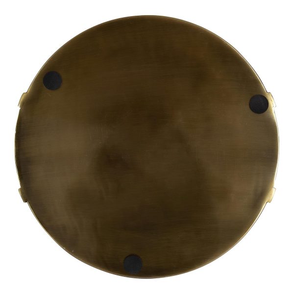 wholesale direct kate and laurel myo transitional metal round tray, 15 x 15, brass, modern glam circular decorative serving tray with handles for storage, display, and decor bulk purchase at factory prices
