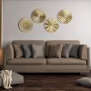 factory direct hicarer 4 pcs 12" metal wall art wall decor sunburst hanging metal artwork wall decor wall art decorations for home living room office (gold) volume discount