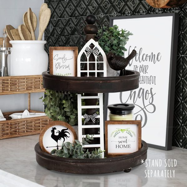 wholesale direct the ultimate farmhouse christmas tiered tray decor set - beautiful year round seasonal & halloween holiday decoration bundle - the perfect fall centerpiece design for home & kitchen decor bulk purchase at factory prices