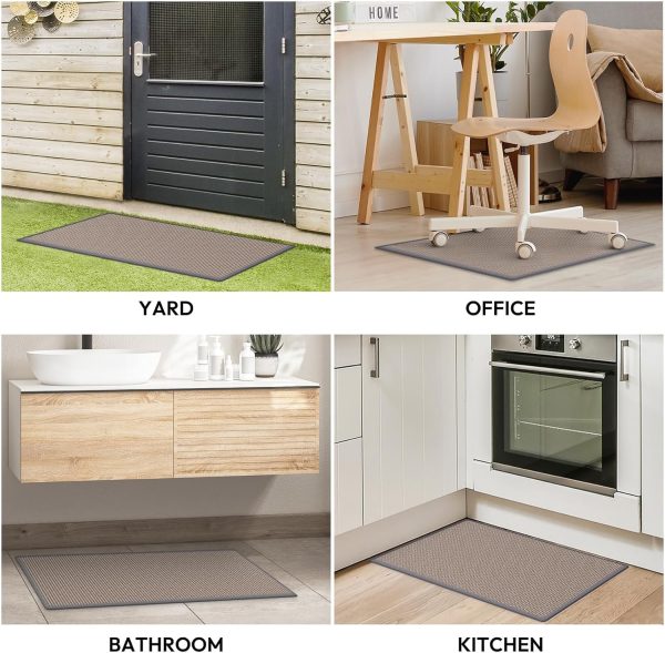 global sourcing kitchen mats for floor,kitchen rug, nonskid, washable,absorbent kitchen runner rug for in front of sink,entryway,rubber backing indoor door mat,farmhouse style standing mat,17.3"x28",grey oem/odm services