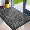 global sourcing mibao front door mat, heavy duty durable welcome mat for outdoor indoor, dirt trapper waterproof super absorbent door mat for entryway outside patio porch, 29.5" x 17", grey oem/odm services