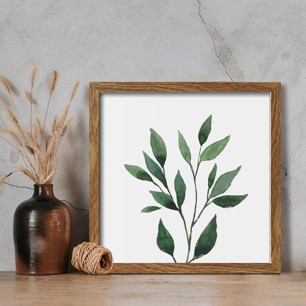 bulk purchase artbyhannah framed bathroom wall art set of 4 for botanical wall decor green plant picture frame collage set for home living room decoration (walnut, 10x10) trade price