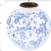 oem/odm services creative co-op df2720 8" h terracotta floral transferware pattern & crackle finish vase, blue affordable bulk deals