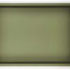 wholesale direct decorative coffee table tray - ottoman tray - breakfast, drinks, liquor serving platter - from farmhouse to modern - matte finish - champagne gold handles - loden green bulk purchase at factory prices