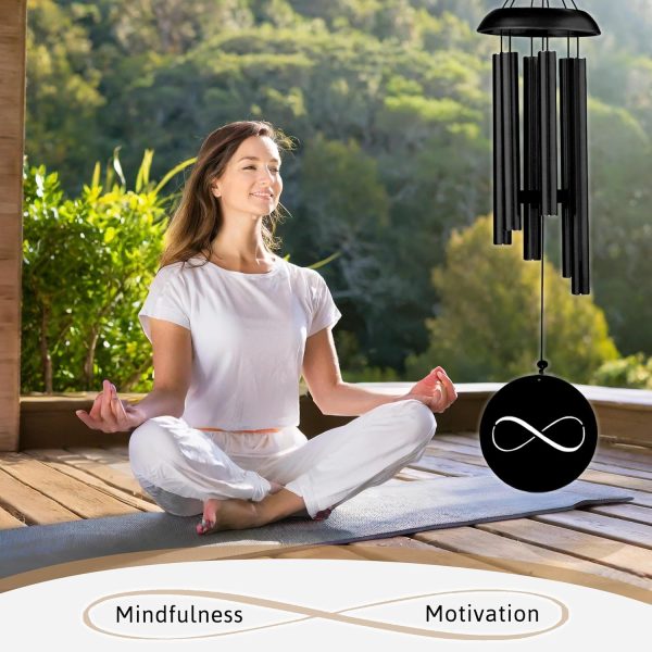 producer to buyer wind chimes for outside, infinity, deep tone soothing melodies wind chime. create zen atmosphere, outdoor garden, porch, patio decoration, mute option. windchimes outdoor for mom gift,women,dad unisex discounted pricing