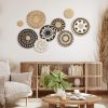 bulk purchase 11 pcs boho wall basket decor decorative bulrush woven basket wall decor boho wall art round farmhouse wall hanging baskets for kitchen rustic home christmas decorations, multi sizes(retro) trade price