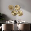 factory direct hicarer 4 pcs 12" metal wall art wall decor sunburst hanging metal artwork wall decor wall art decorations for home living room office (gold) volume discount